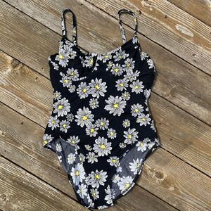 Eddie Bauer White & Black Daisy Vintage Swimsuit